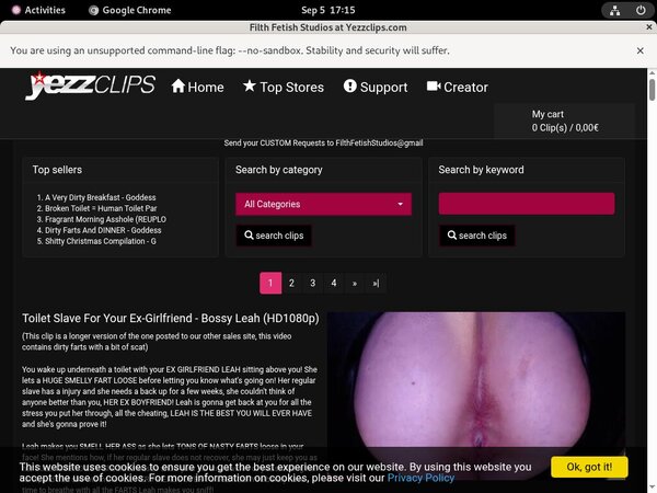 Free Filth Fetish Studios Acounts