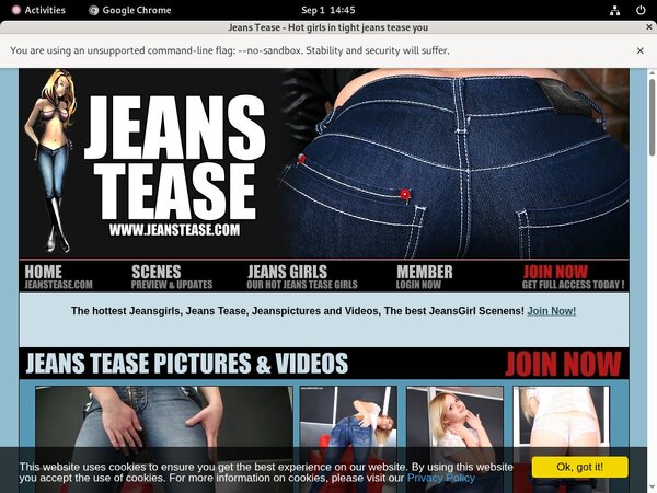 Jeans Tease Payment Page